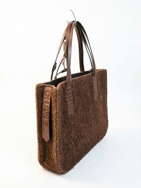 Chanel  Brown Shearling Tote Bag